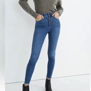 Madewell 10" High-Rise Skinny Jeans in Mackey Wash: Button-Front AF687 32 12/ 14